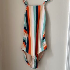 Albion striped one piece bathing suit size small